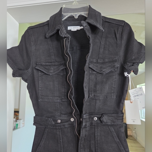 Good American Fit for Success Black Denim Jumpsuit - Picture 8 of 12